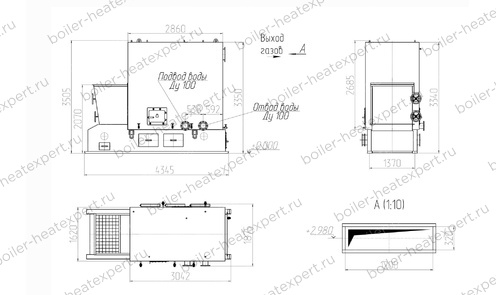 Чертеж котла КВм 1.5 с ТЛПХ