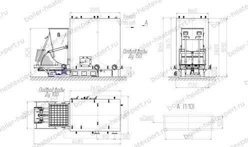 Чертеж котла HeatExpert КВм 2.0 МВт / 2000 кВт с ТШПМ