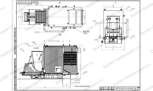 Чертеж механического котла HeatExpert КВм 3.0 МВт / 3000 кВт с ТШПМ