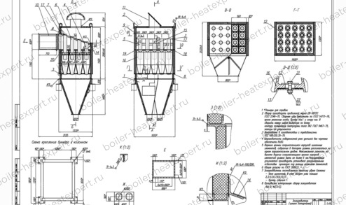 Чертеж циклона БЦ 2 4х 3+2