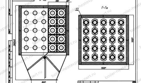 Чертеж батарейного циклона БЦ 2 5х 3+2