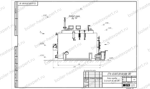 Чертеж угольного парового котла STEAMEXPERT 300 кг / 0.3 т 115 С