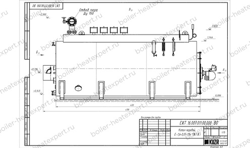 Чертеж мазутного парового котла STEAMEXPERT 1600 кг / 1.6 т 115 С