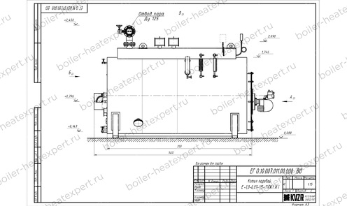 Чертеж газового парового котла STEAMEXPERT 1000 кг / 1.0 т 115 С
